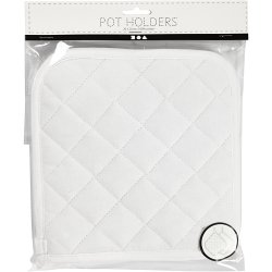 Grydelapper, str. 20x20 cm, 145 g, hvid, 1 par