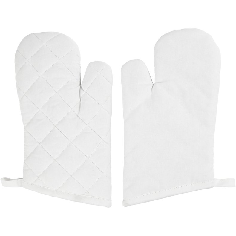 Ovnhandske, str. 18x28 cm, 145 g, hvid, 2 stk./ 1 pk.