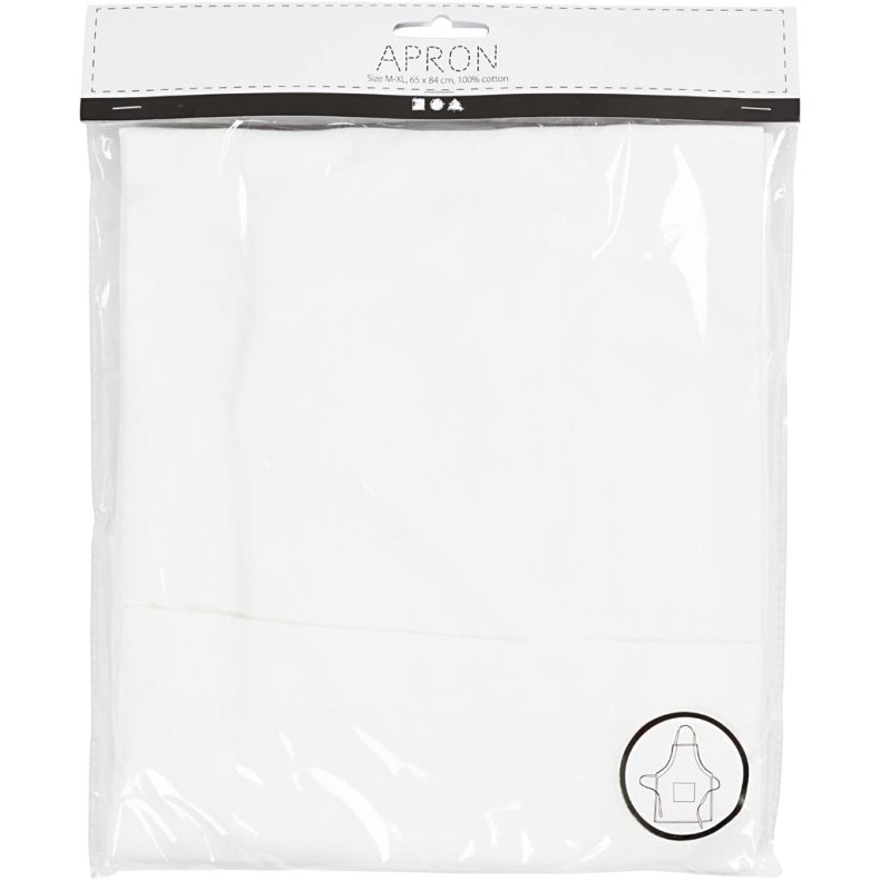 Forkl&aelig;de, L: 84 cm, B: 65 cm, str. M-XL cm, 210 g, hvid, 1 stk.
