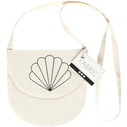Skuldertaske, musling, str. 15x14 cm, 110 g, lys natur, 1 stk.