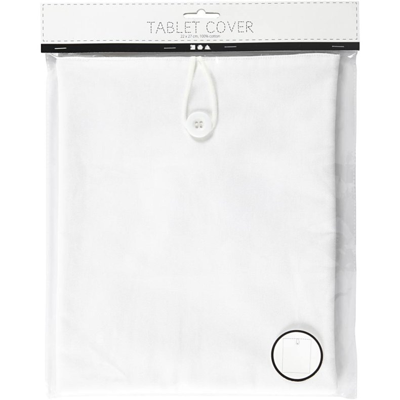 Tablet cover, str. 22x27 cm, hvid, 1 stk.