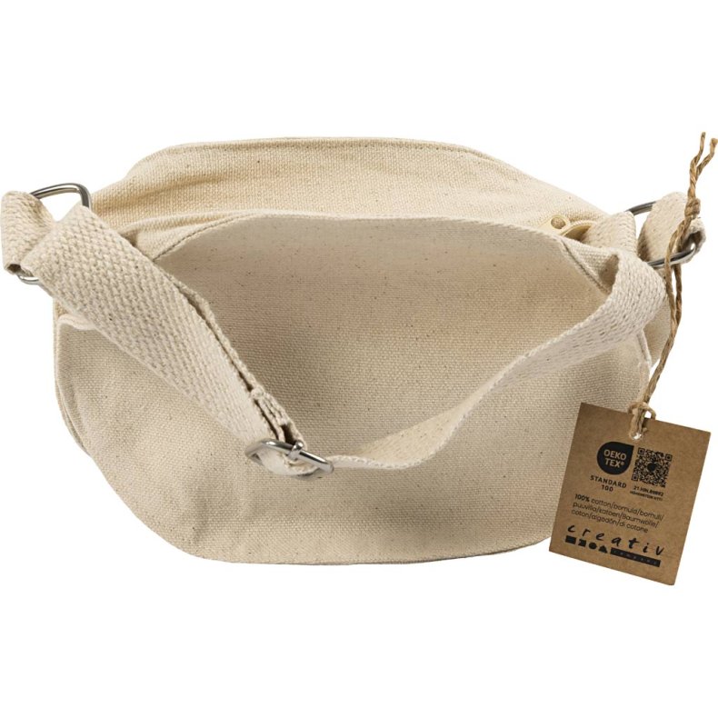 Skuldertaske, H: 13,5 cm, D: 8 cm, B: 18 cm, 300 g, lys natur, 1 stk.