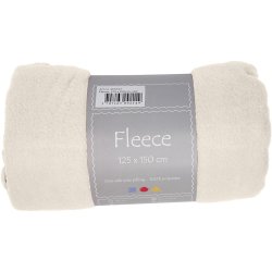 Fleece, L: 125 cm, B: 150 cm, 200 g, r&aring;hvid, 1 stk.