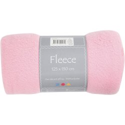 Fleece, L: 125 cm, B: 150 cm, 200 g, lys pink, 1 stk.