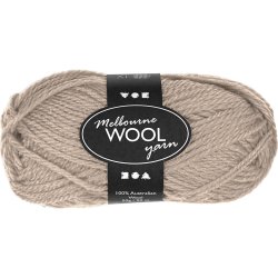 Melbourne Uldgarn, L: 92 m, pind 4-5,5, beige, 50 g/ 1 ngl.