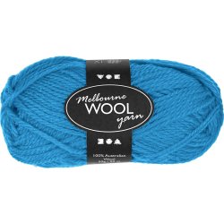 Melbourne Uldgarn, L: 92 m, pind 4-5,5, lysebl&aring;, 50 g/ 1 ngl.