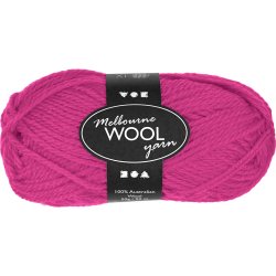 Melbourne Uldgarn, L: 92 m, pind 4-5,5, neon pink, 50 g/ 1 ngl.