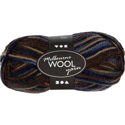 Melbourne Uldgarn, L: 92 m, pind 4-5,5, brun, 50 g/ 1 ngl.