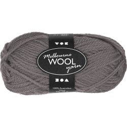 Melbourne Uldgarn, L: 92 m, pind 4-5,5, gr&aring;, 50 g/ 1 ngl.