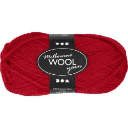 Melbourne Uldgarn, L: 92 m, pind 4-5,5, r&oslash;d, 50 g/ 1 ngl.