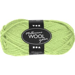 Melbourne Uldgarn, L: 92 m, pind 4-5,5, neon gr&oslash;n, 50 g/ 1 ngl.