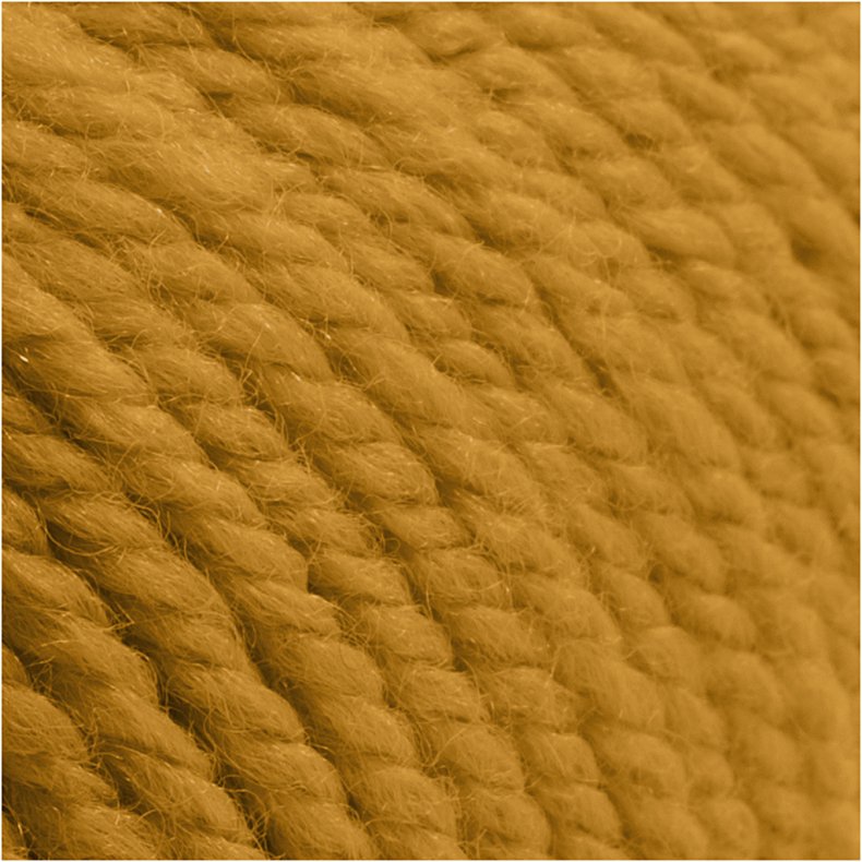 Uldgarn, L: 125 M, m&oslash;rk gul, 100 g/ 1 ngl.