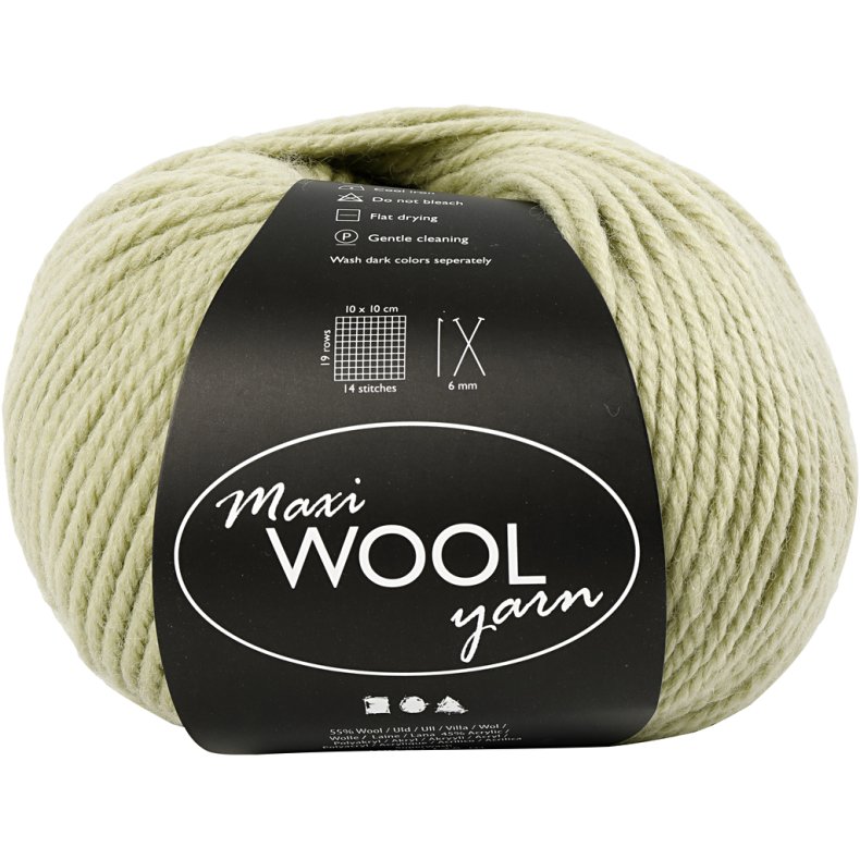 Uldgarn, L: 125 M, lys gr&oslash;n, 100 g/ 1 ngl.