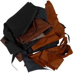 &AElig;gte l&aelig;der, tykkelse 1,0-1,2 mm, Farve kan variere,Indhold kan variere, ass. farver, 2 kg/ 1 pk.