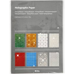 Holografipapir, A4, ark 210x297 mm, 120 g, 80 ass. ark/ 1 pk.