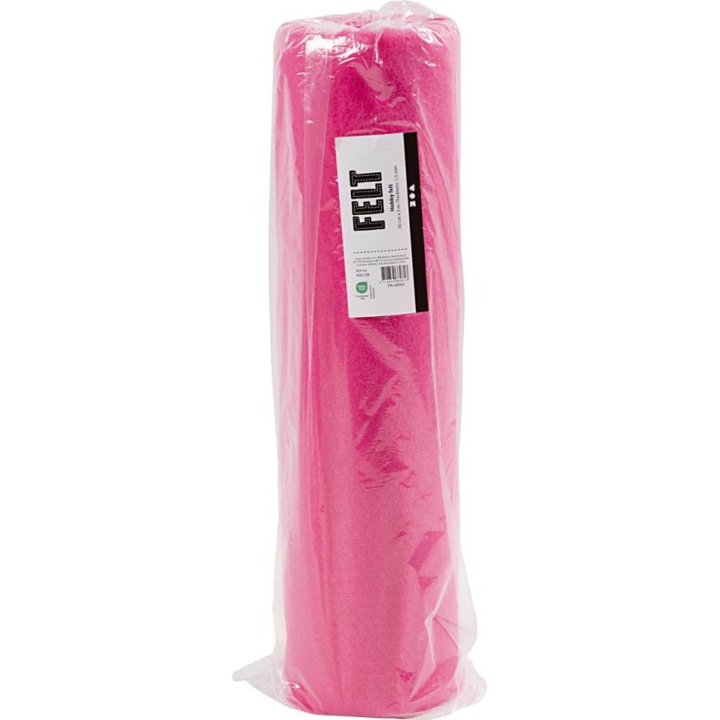 Hobbyfilt, B: 45 cm, tykkelse 1,5-2 mm, 180-200 g, pink, 5 m/ 1 rl.