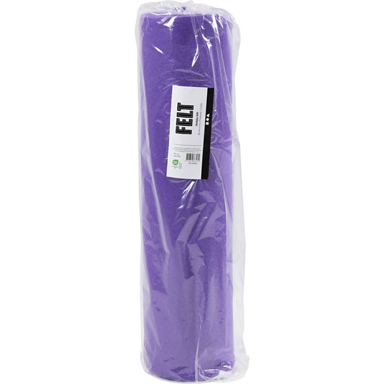Hobbyfilt, B: 45 cm, tykkelse 1,5-2 mm, 180-200 g, lys lilla, 5 m/ 1 rl.