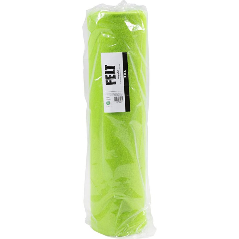 Hobbyfilt, B: 45 cm, tykkelse 1,5-2 mm, 180-200 g, lys gr&oslash;n, 5 m/ 1 rl.