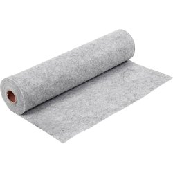 Hobbyfilt, B: 45 cm, tykkelse 1,5-2 mm, 180-200 g, gr&aring;, 5 m/ 1 rl.