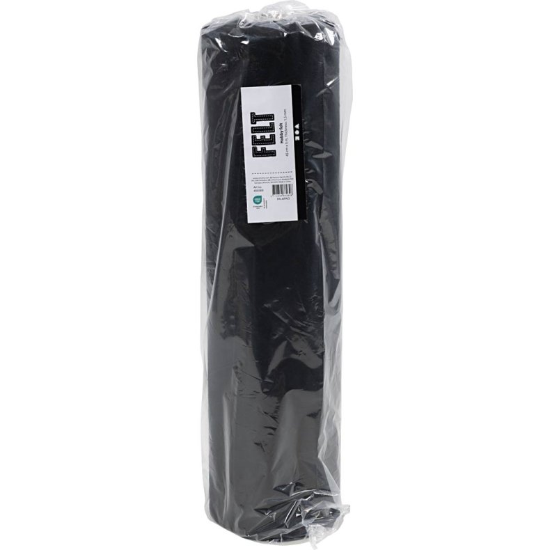 Hobbyfilt, B: 45 cm, tykkelse 1,5-2 mm, 180-200 g, sort, 5 m/ 1 rl.