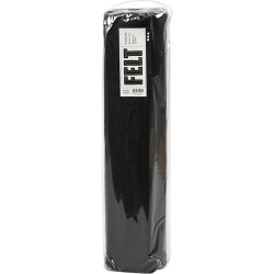 Hobbyfilt, B: 45 cm, tykkelse 1,5-2 mm, 180-200 g, sort, 5 m/ 1 rl.