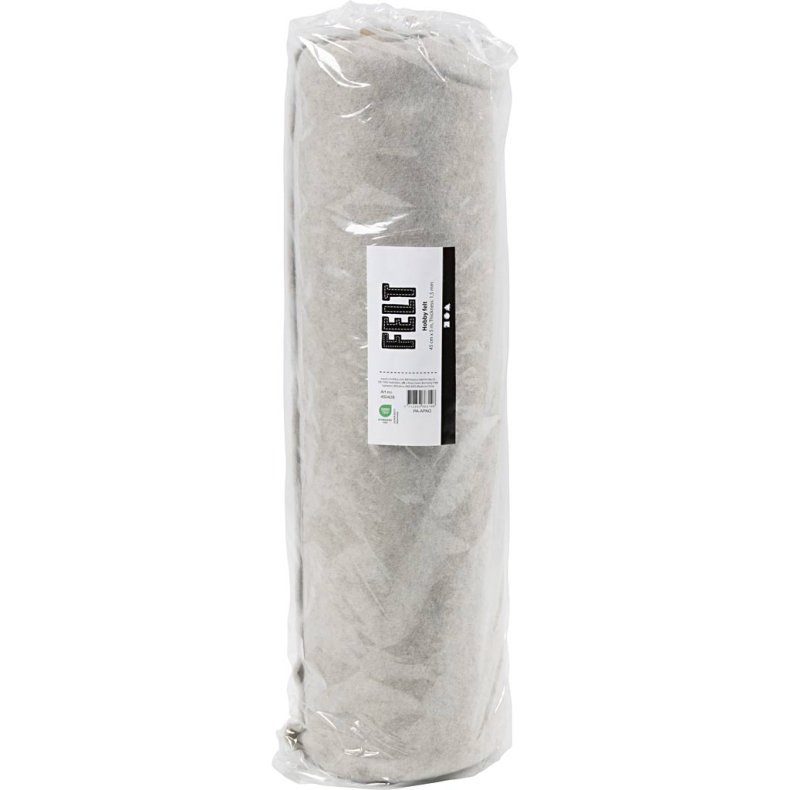 Hobbyfilt, B: 45 cm, tykkelse 1,5-2 mm, meleret, 180-200 g, r&aring;hvid, 5 m/ 1 rl.