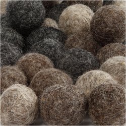 Filtkugler, diam. 20 mm, natur, 64 stk./ 1 pk.