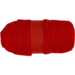 Kartet Uld, r&oslash;d, 100 g/ 1 bdt.