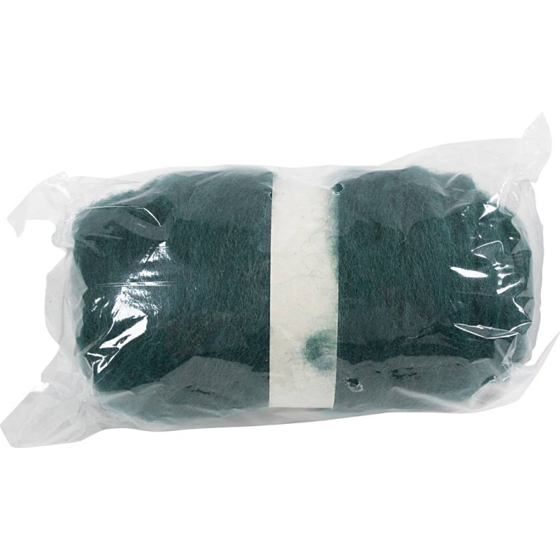 Kartet Uld, gr&oslash;n, 100 g/ 1 bdt.
