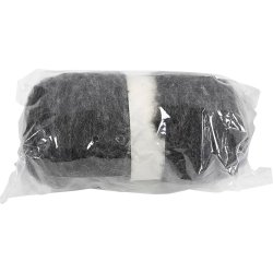 Kartet Uld, m&oslash;rk gr&aring;, 100 g/ 1 bdt.