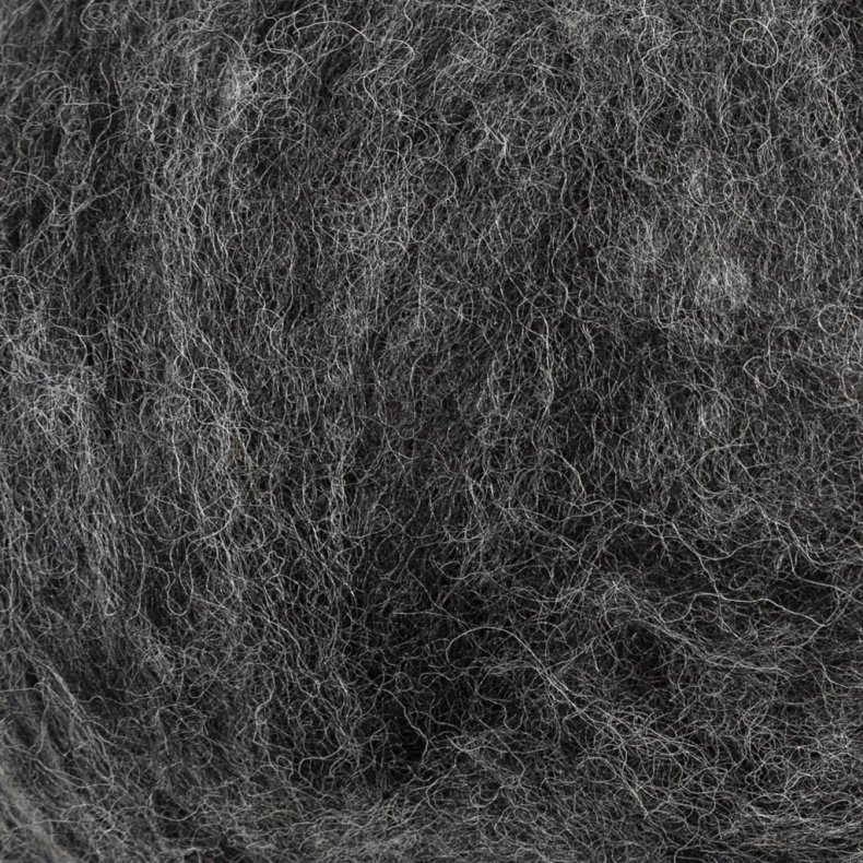 Kartet Uld, m&oslash;rk gr&aring;, 100 g/ 1 bdt.
