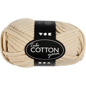 Tubegarn, L: 45 M, beige, 100 g/ 1 ngl.