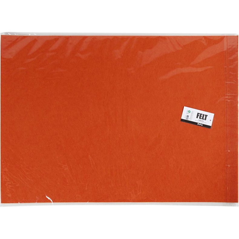 Hobbyfilt, ark 42x60 cm, tykkelse 3 mm, orange, 1 ark