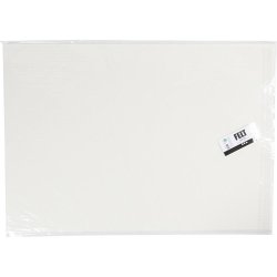 Hobbyfilt, ark 42x60 cm, tykkelse 3 mm, r&aring;hvid, 1 ark