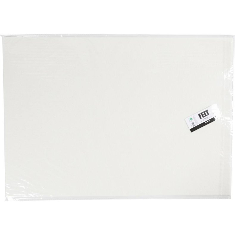 Hobbyfilt, ark 42x60 cm, tykkelse 3 mm, r&aring;hvid, 1 ark