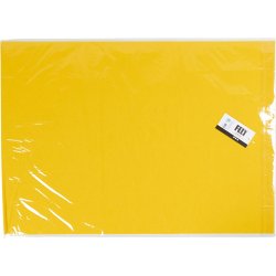 Hobbyfilt, ark 42x60 cm, tykkelse 3 mm, gul, 1 ark