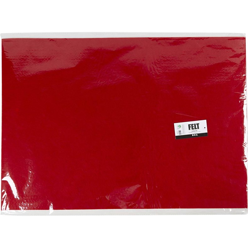Hobbyfilt, ark 42x60 cm, tykkelse 3 mm, r&oslash;d, 1 ark