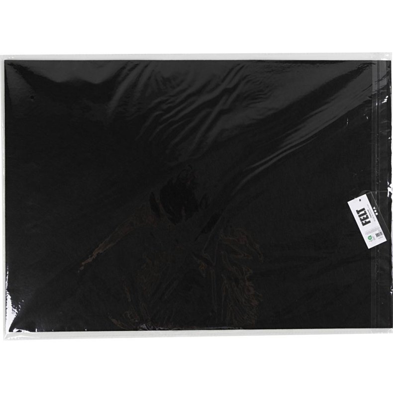 Hobbyfilt, ark 42x60 cm, tykkelse 3 mm, sort, 1 ark