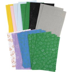 Hobbyfilt, ark 21x30 cm, tykkelse 1,5-2 mm, Indhold kan variere, ass. farver, 24 ark/ 1 pk.