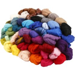 Merinould, tykkelse 21 my, Indhold kan variere, ass. farver, 20x20 g/ 1 pk.