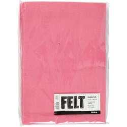 Hobbyfilt, A4, ark 210x297 mm, tykkelse 1,5-2 mm, pink, 10 ark/ 1 pk.