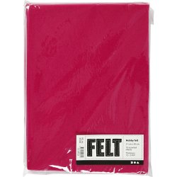 Hobbyfilt, A4, ark 210x297 mm, tykkelse 1,5-2 mm, cerise, 10 ark/ 1 pk.