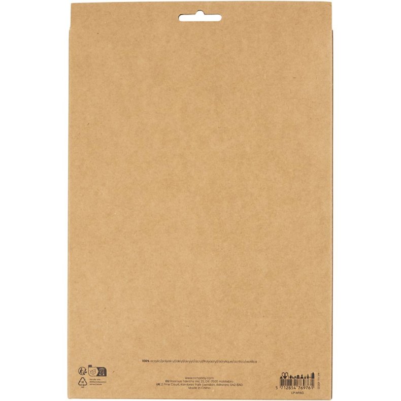 Hobbyfilt, A4, ark 210x297 mm, tykkelse 2 mm, pastelfarver, 10 stk./ 1 pk.