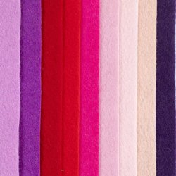 Hobbyfilt, A4, ark 210x297 mm, tykkelse 2 mm, lilla/pink harmoni, 10 stk./ 1 pk.