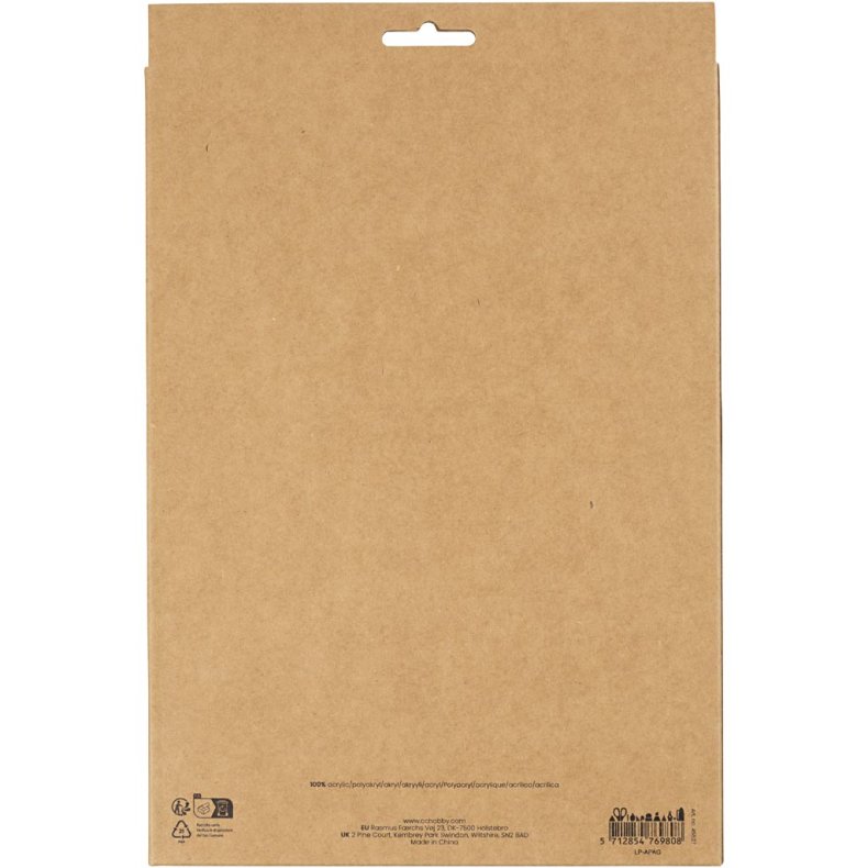 Hobbyfilt, A4, ark 210x297 mm, tykkelse 2 mm, bl&aring;/gr&oslash;n harmoni, 10 stk./ 1 pk.