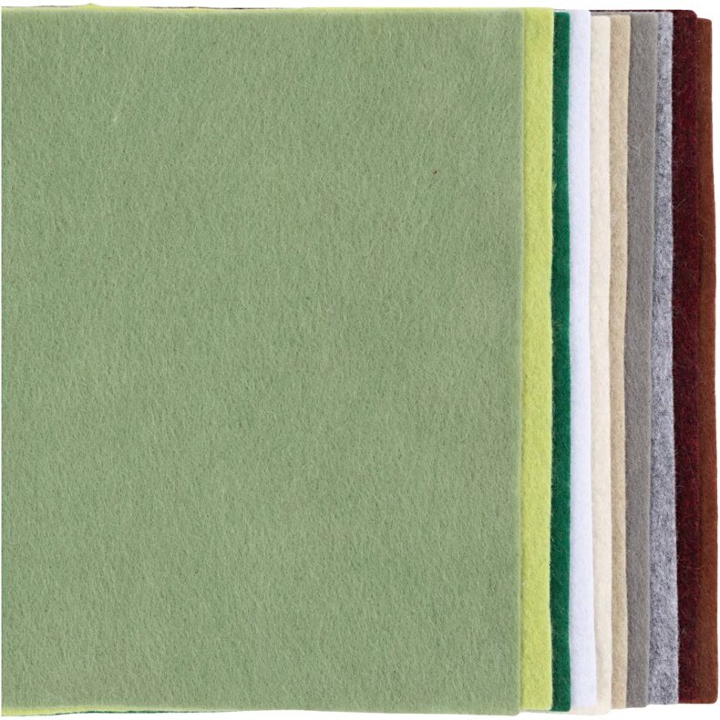 Hobbyfilt, A4, ark 210x297 mm, tykkelse 2 mm, natur, 10 stk./ 1 pk.