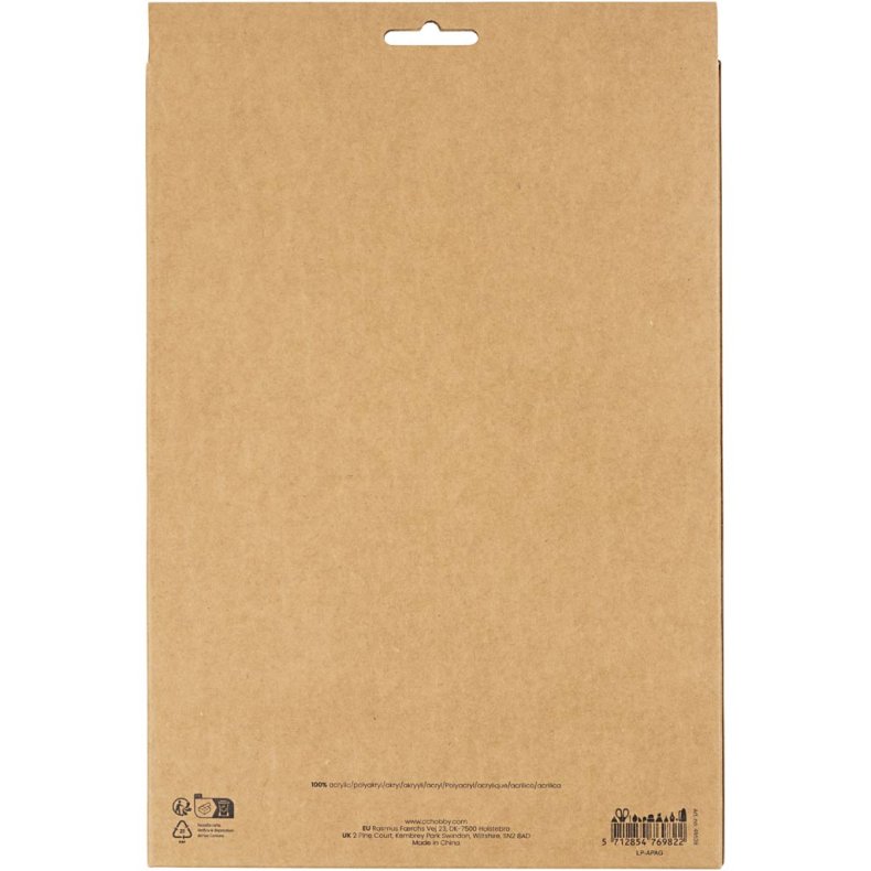 Hobbyfilt, A4, ark 210x297 mm, tykkelse 2 mm, natur, 10 stk./ 1 pk.