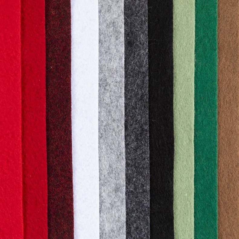 Hobbyfilt, A4, ark 210x297 mm, tykkelse 2 mm, julefarver, 10 stk./ 1 pk.