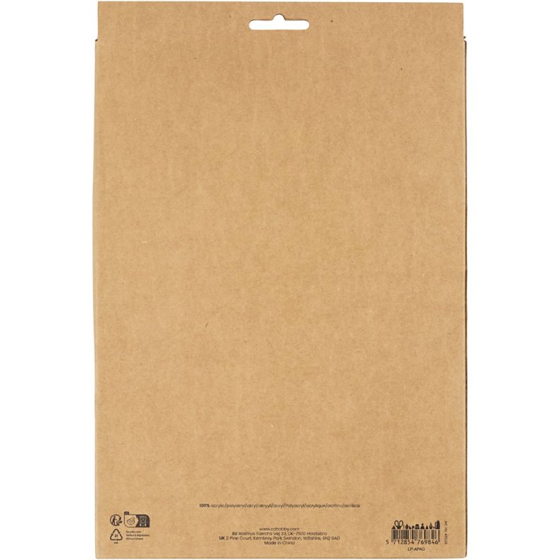 Hobbyfilt, A4, ark 210x297 mm, tykkelse 2 mm, julefarver, 10 stk./ 1 pk.