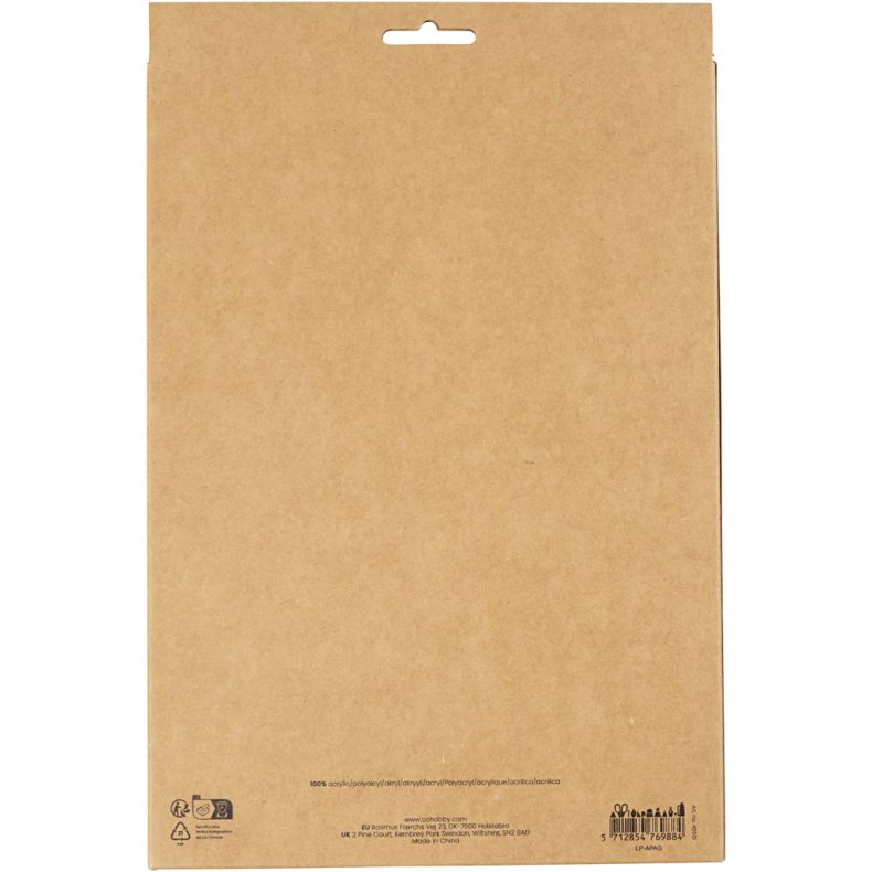 Hobbyfilt, A4, ark 210x297 mm, tykkelse 2 mm, colorful, 10 stk./ 1 pk.